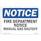 Signmission OSHA Notice Sign, 5" Height, 7" Width, Fire Department Notice Manual Gas Shutoff Sign, Landscape OS-NS-D-57-L-12561 - alternate 1